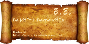Bajári Barnabás névjegykártya